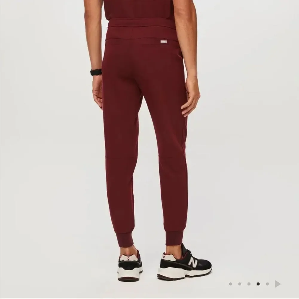 FIGS Men's Scrub Joggers Burgundy Tansen Slim Fit Pockets Ribbed Ankle Cuff XS